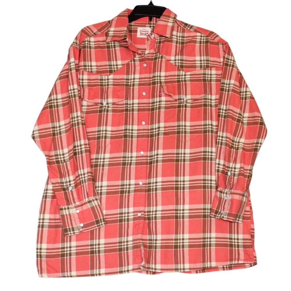 Levi's Women's Dylan Relaxed‎ Loose Western Button Front Shirt Size Small